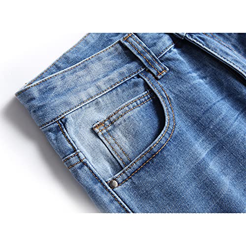 Men's Jeans Blue Ripped Pants Regular Fit Tapered Leg Denim Pants Distressed Dress Cool Jeans Athletic Fit Classic Destroyed (Blue9301, 38) #TOP5