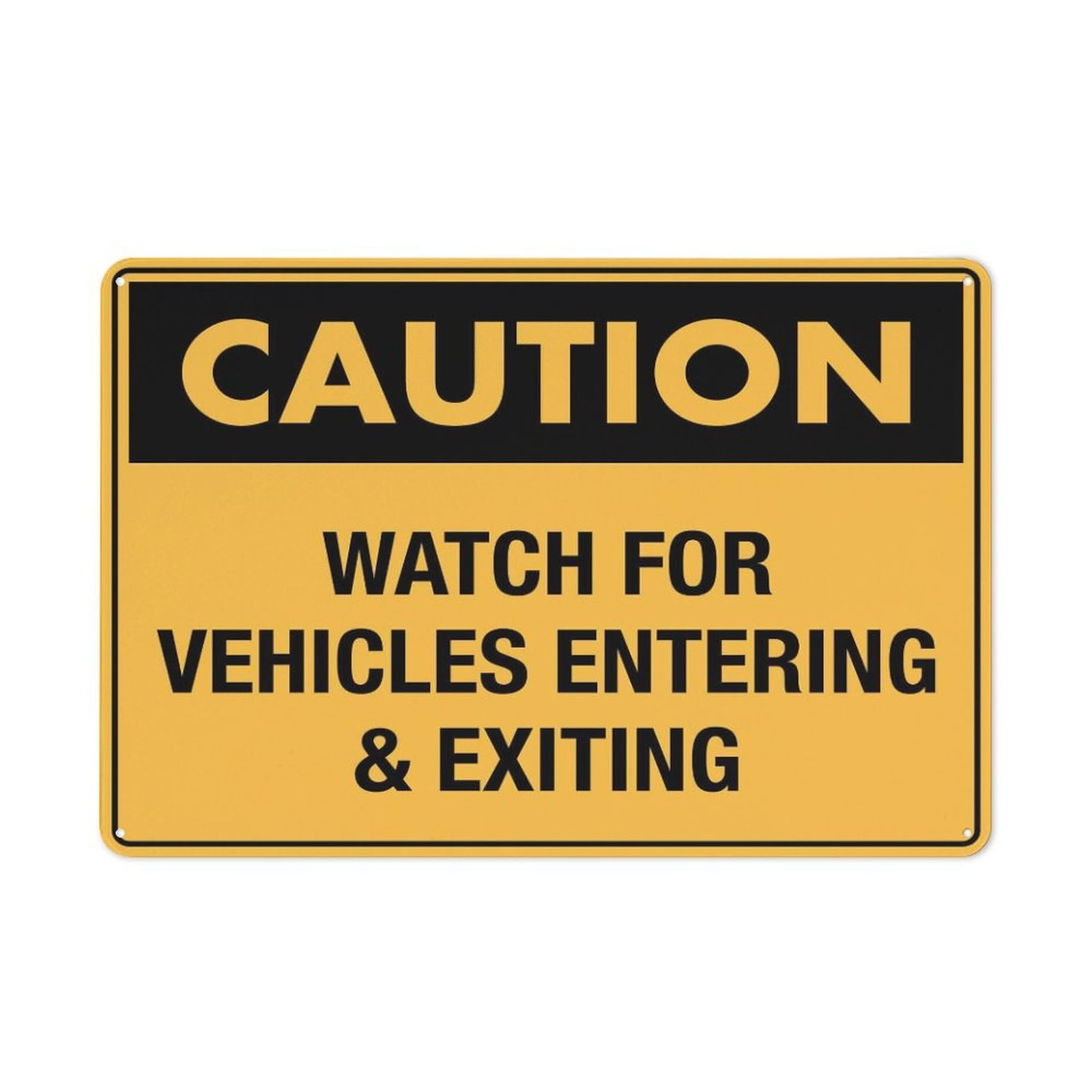 Xewazd A1881 Street Sign Metal Tin Signs Caution Watch For Vehicles Entering Exiting Vintage 8"X12" Metal Tin Sign - Wall Art For Home Farmhouse, Bar, Cafe, Yard (Indoor/Outdoor Gift)