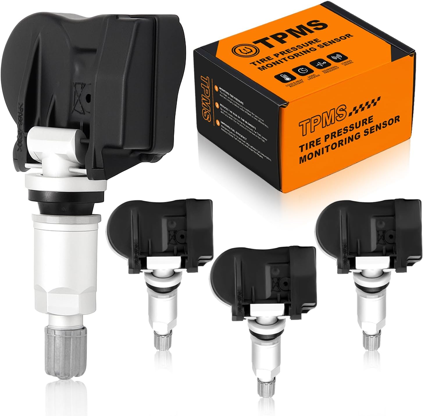 4pcs Tire Pressure Monitoring Sensors 433MHz TPMS System Compatible with JX35 Q50 Q60 QX60 Altima Frontier Maxima Murano Pathfinder Snap-in