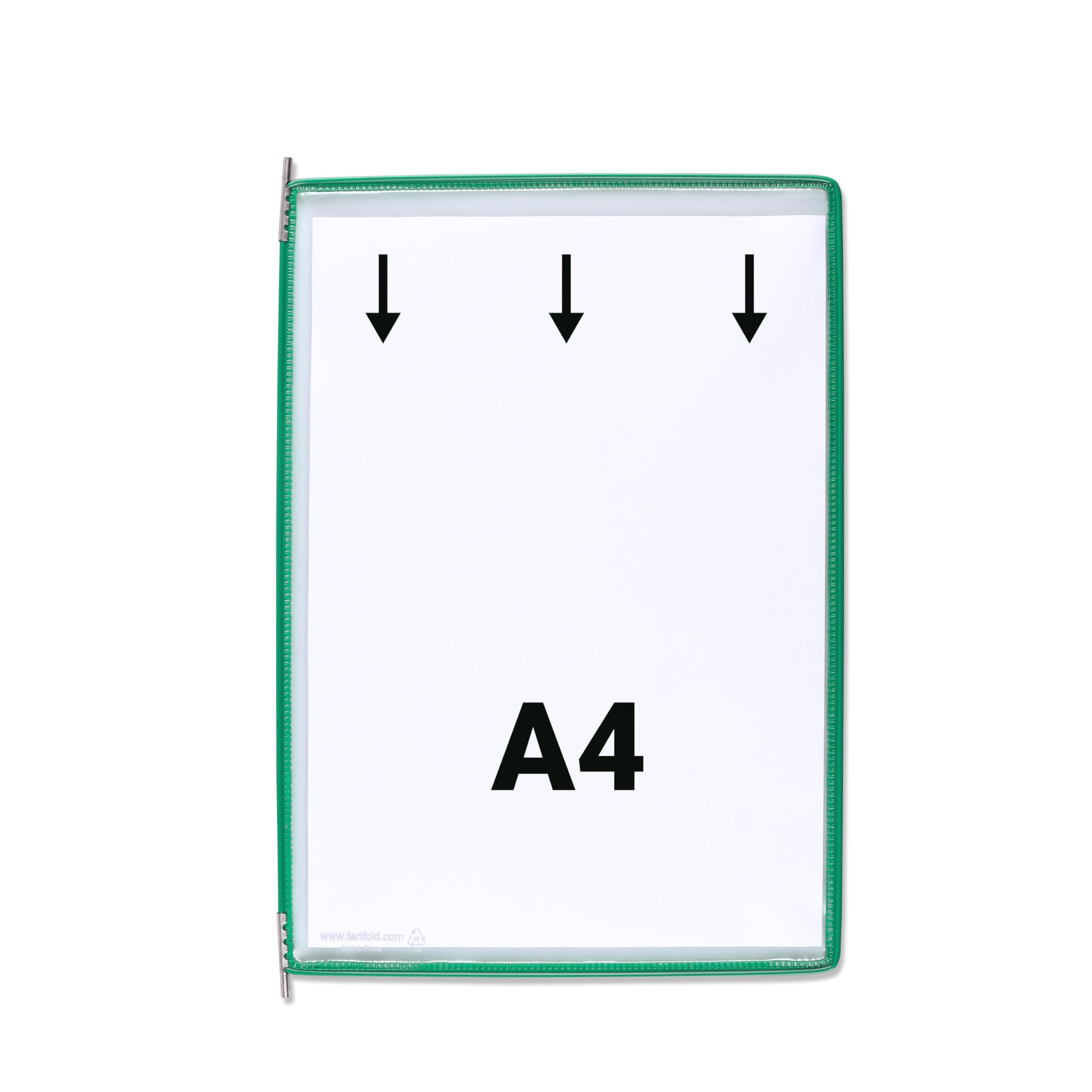 Djois, 414605 - Portret A4 Magnetyczny system prezentacji ściennych - 10 obrotowych kieszeni z PVC antyrefleksyjne - profesjonalny wyświetlacz, przemysł, magazyny, sklepy, biura - zielony