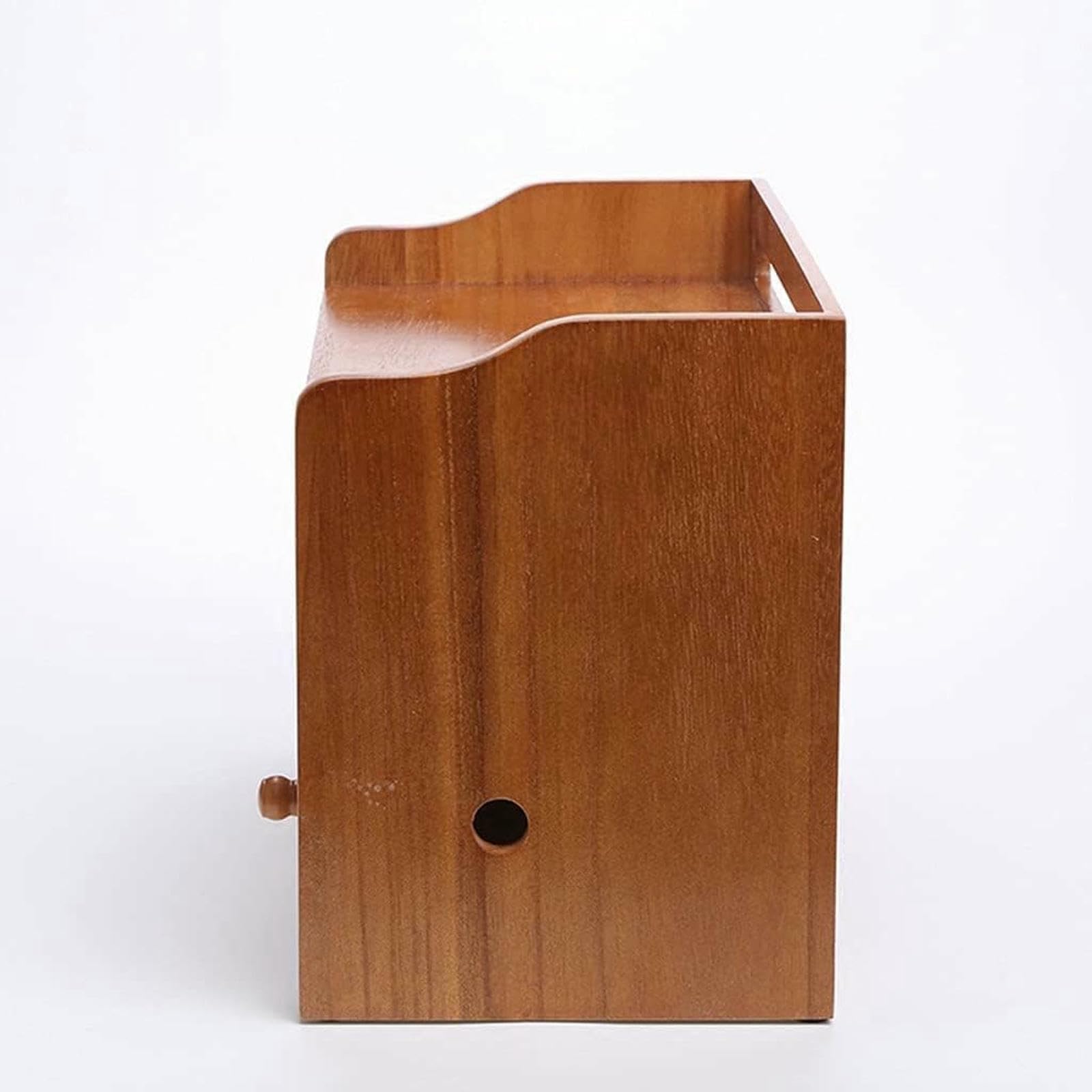 Bezprzewodowe Szelf Z Litego Drewna Z Zestawem Komputerowym Z Zestawem Organizer Z Zestawem Pudełka Wi -Fi Dla Górnego Koloru Drewna 39,7 * 21,4 * 28,4 Cm