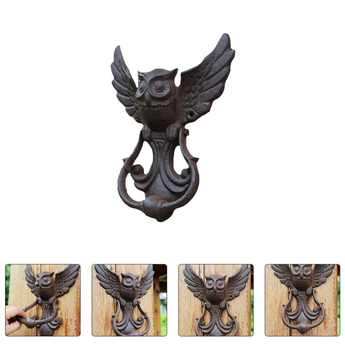 VALICLUD Eisen Türgriff in Eulenform für Gartentüren und Innentüren 1 Stück Vintage Hoftürklopfer mit Rustikalem Charme