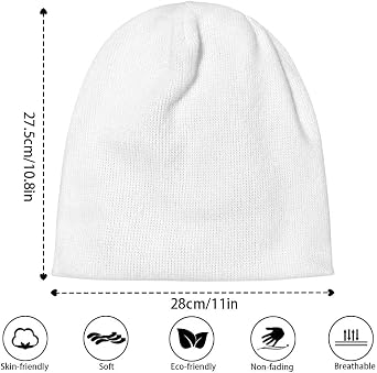 Pinupub Knit Beanie Hat for Women Men Cute Graphic Winter Cuffed Cap Casual Stretch Slouchy Beanies