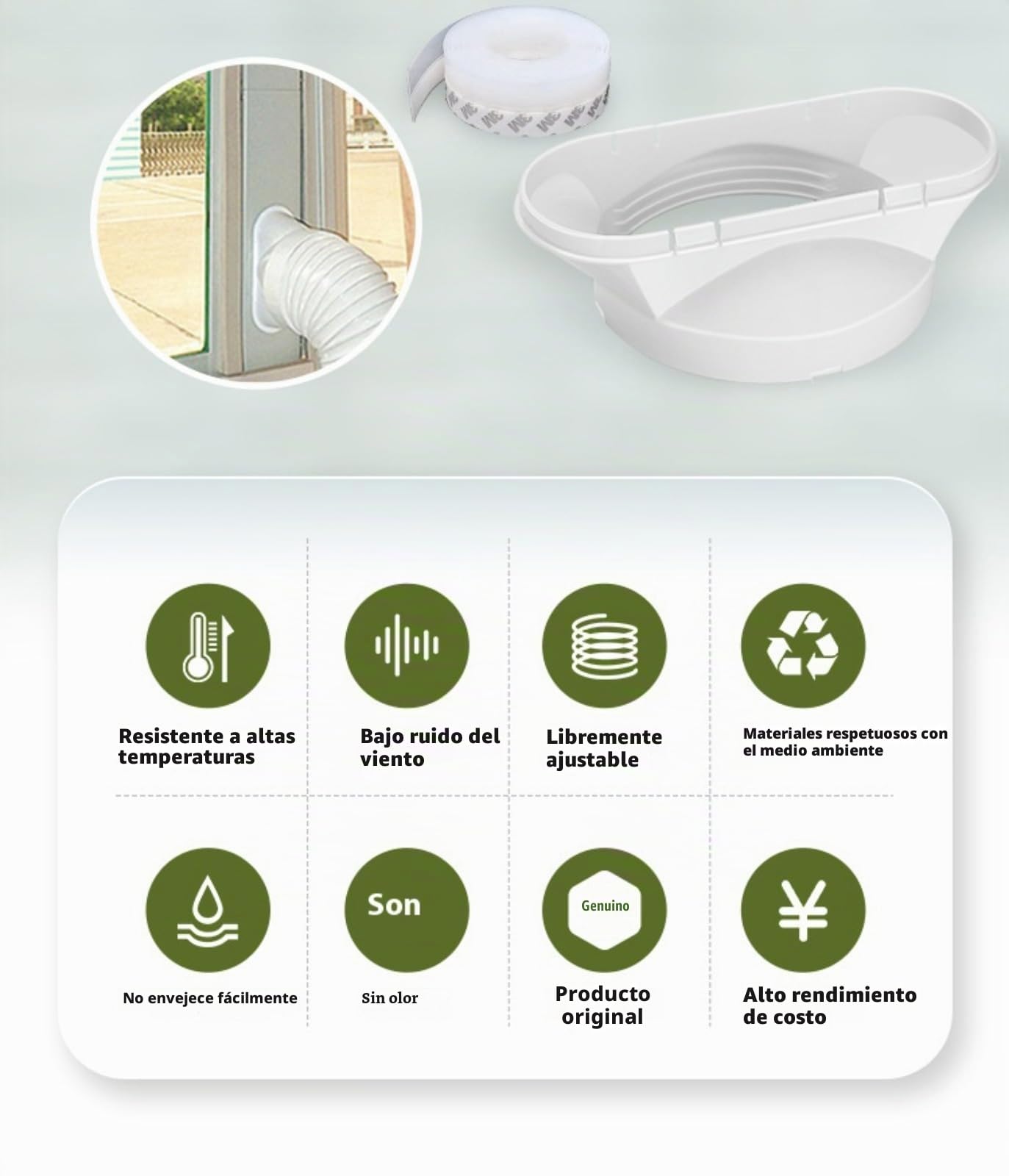 Genérico Kit de ventana para aire acondicionado portátil, adaptador de ventana para aire acondicionado, placa sellada, ventana ajustable para aire acondicionado móvil, accesorio de ventana para aire