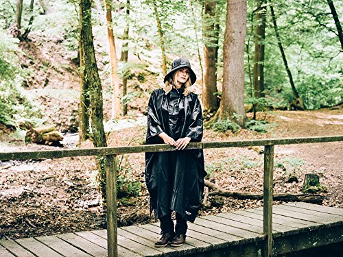 AWHA Regenponcho Damen und Herren wasserdicht und extra lang zum Wandern, Reiten, Fahrrad fahren - Outdoor Regenschutz wiederverwendbar mit Tasche, camouflage, L/XL
