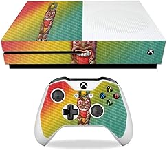 Película de fibra de carbono MightySkins para Microsoft Xbox One S – Tiki Man | Acabamento protetor, durável de fibra de carbono texturizada | Fácil de aplicar, remover e mudar estilos | Feito nos EUA
