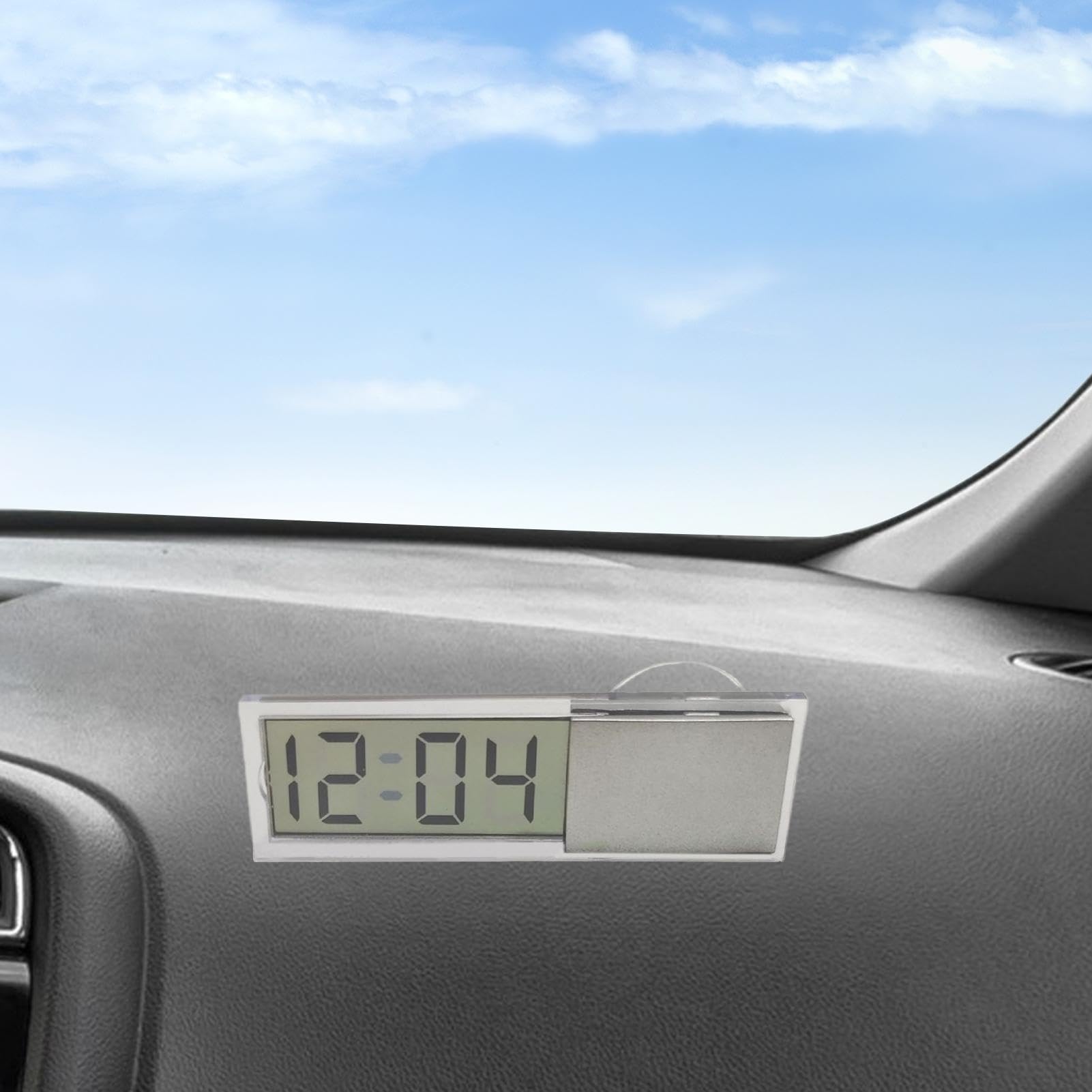 Autouhr Mit Temperaturanzeige - Saugnapfuhr Für Armaturenbrett, -10°C Bis 110°C