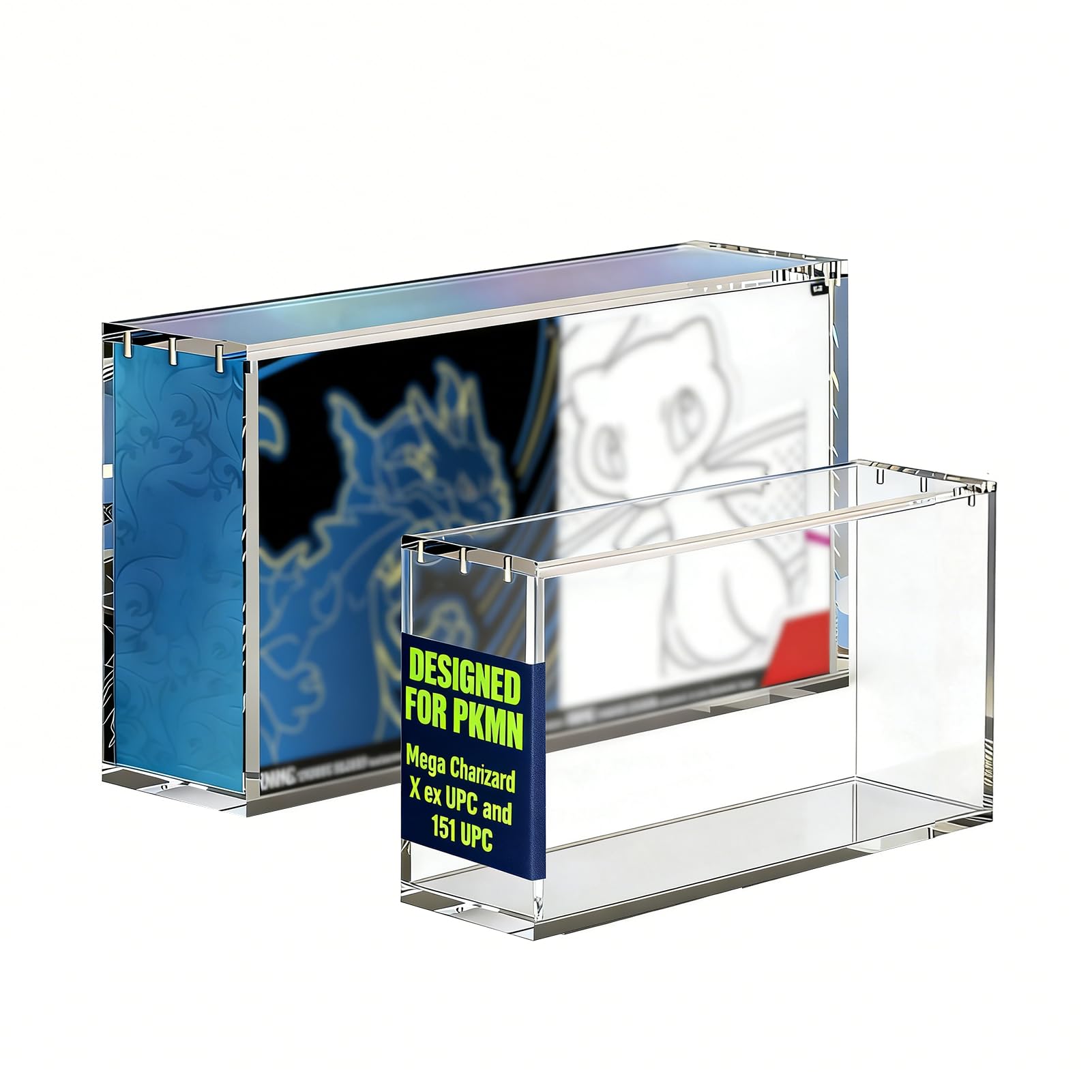 PKMN UPC Acrylic Case Protector, Display Case for Mega Charizard X ex & 151 | 8mm Thick C…