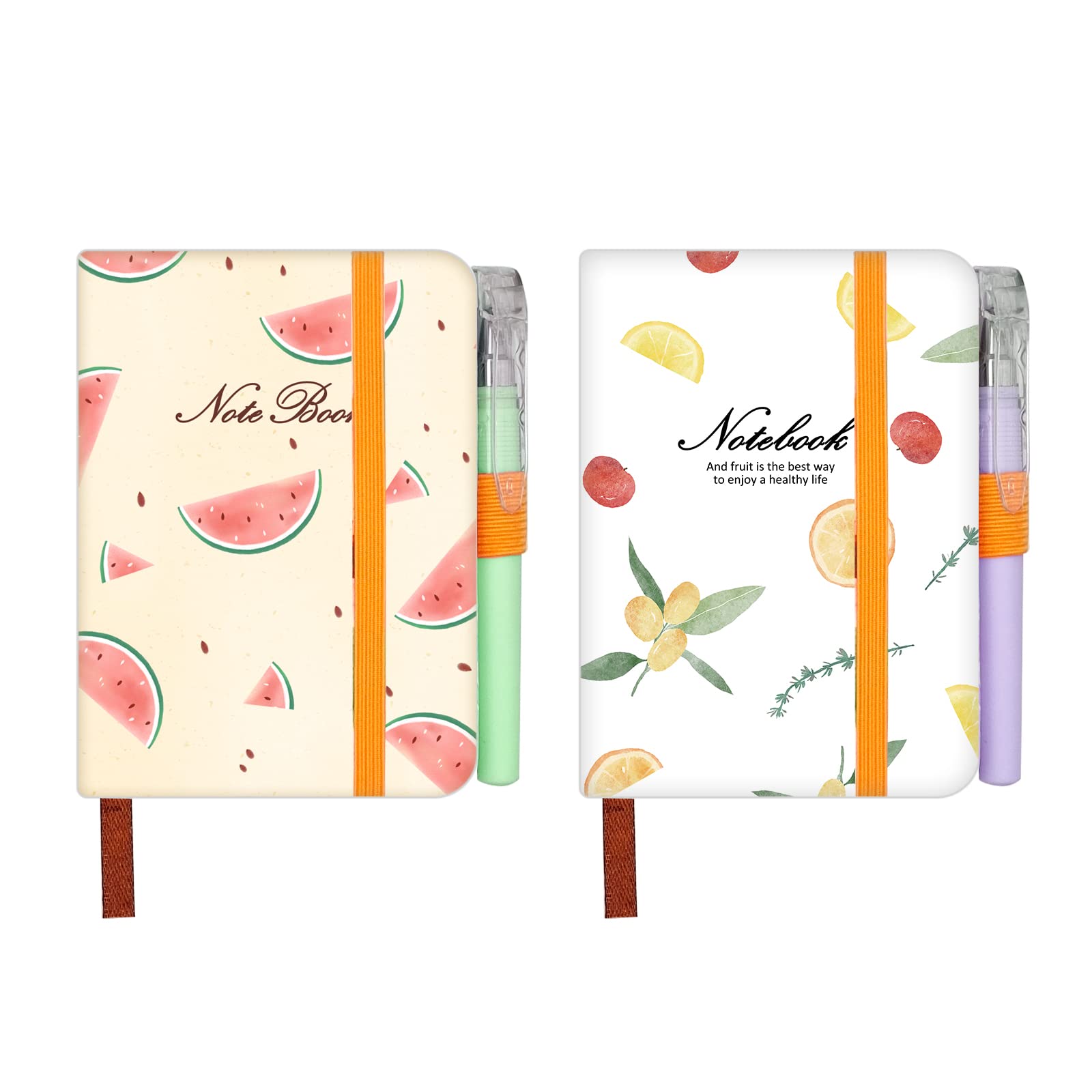 itechpanda Confezione da 2 mini quaderni tascabili con penna, formato A7, con copertina rigida, per bambini, ragazze, donne, università, studenti, ufficio, diario per scrivere oggetti