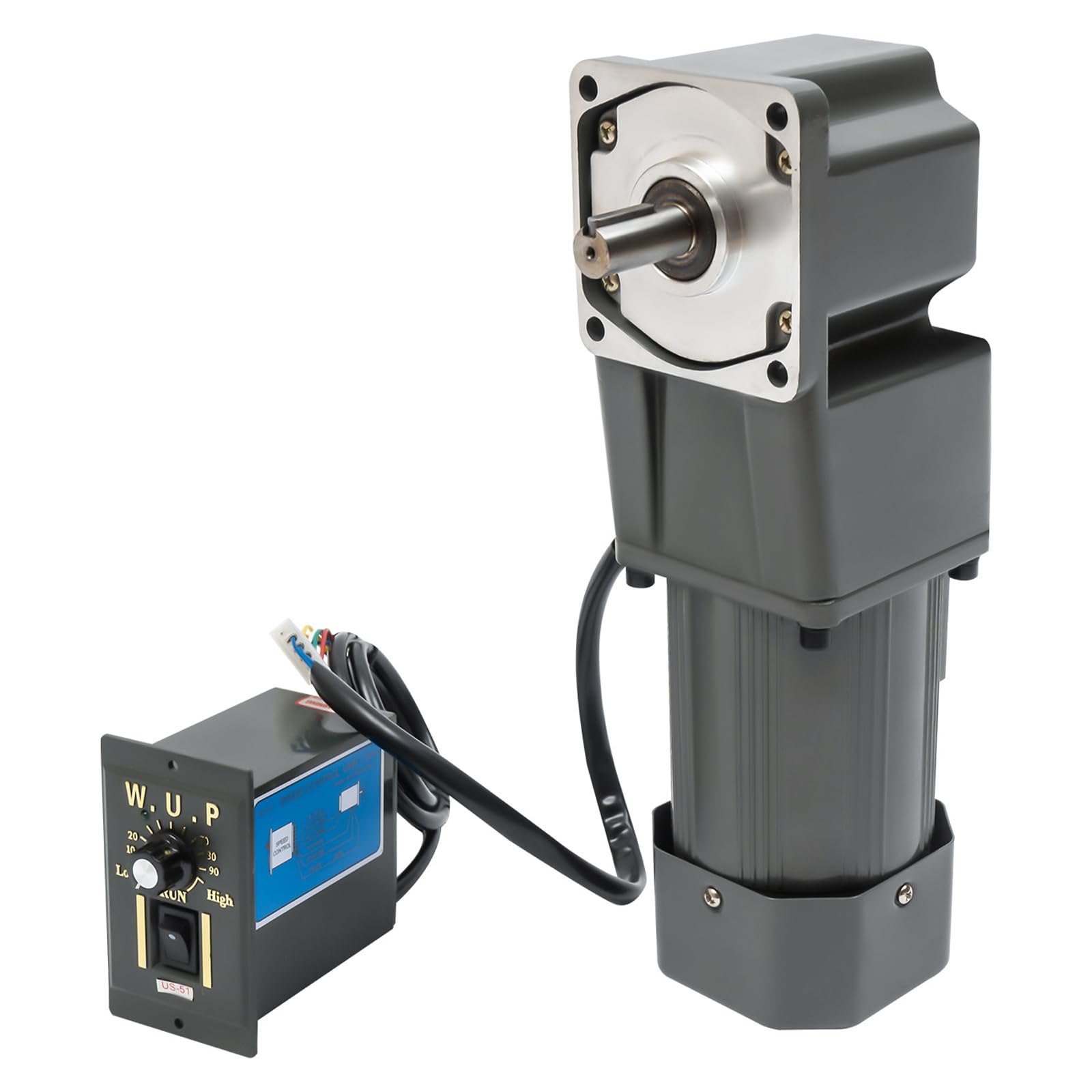 Electric Gear Reducer Motor, 110V 120W High Torque Motor 90°Right Angle Output Gear Head Induction Motor with Speed Governor for Engineering Machinery Equipment