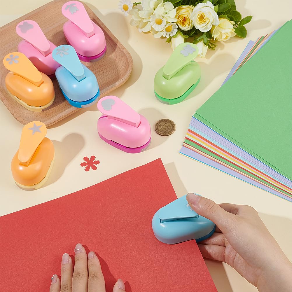 8 perforatrici per lavori manuali perforatrici da 2,5 cm con 50 adesivi artigianali forniture per ufficio per biglietti di auguri di nozze album fai da te