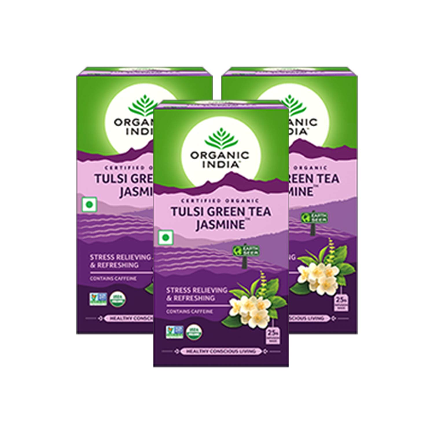 Organic India Tulsi Green Tea Jasmine 25 Tea Bags- (Pack of 3) (B07PBK6JDN) Amazon Price History, Amazon Price Tracker