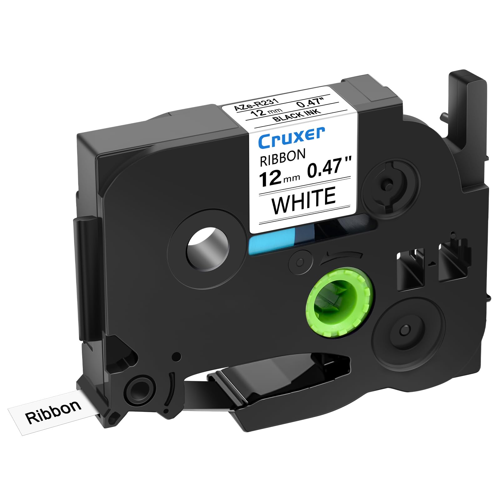 Cruxer Lot de 30 TZE-R231 Compatibles avec P-Touch Noir sur Blanc 12 mm