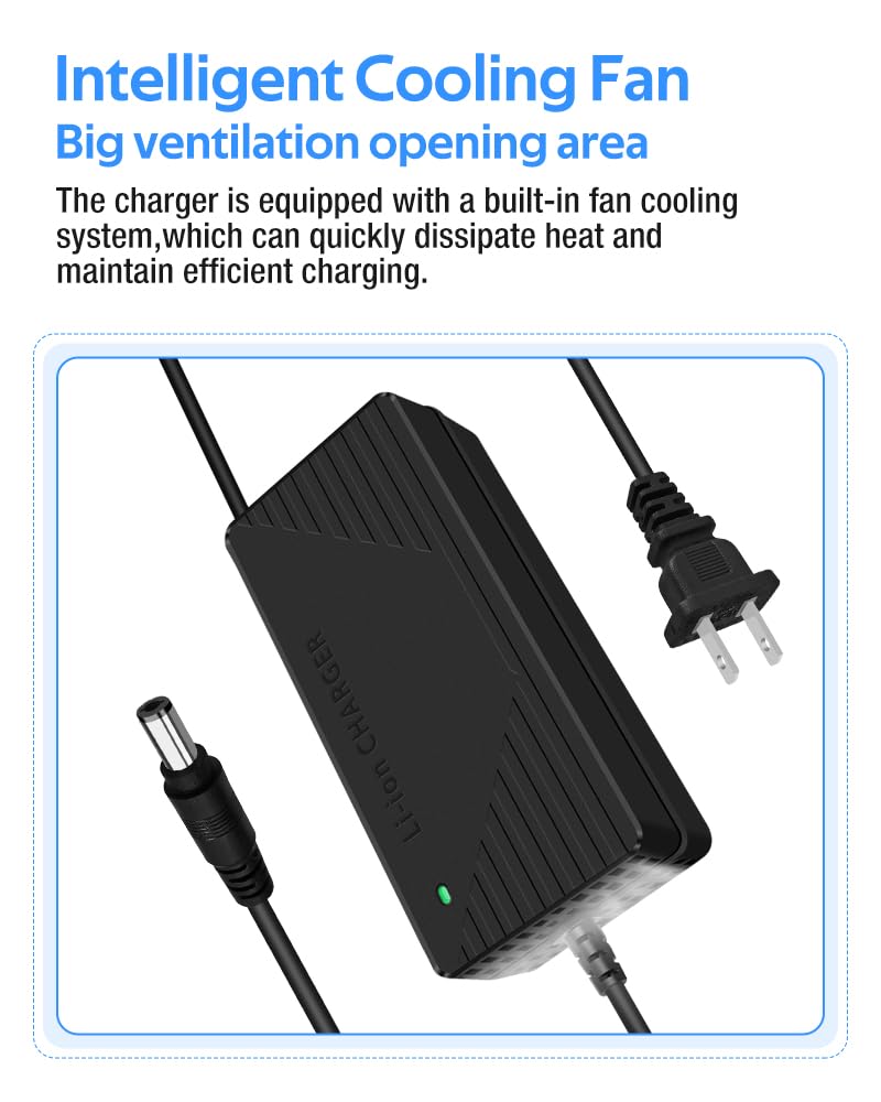 Caricabatterie super veloce per batteria da 48 V, 54,6 V, 3 A/5 A, 7 tipi di spine tra cui scegliere, nessun adattatore, più sicuro. Compatibile con la maggior parte delle prese. con sistema di