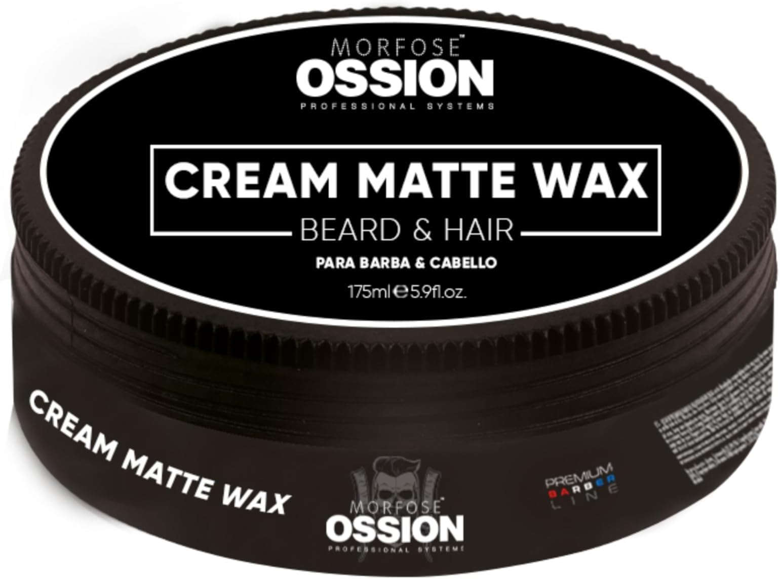 Ossion Premium Barber Line Hair and Beard Styling Cream Matte Wax, 5.92 Fl Oz