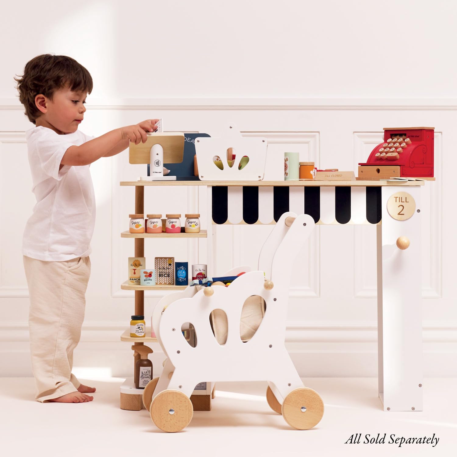 Little Dutch Registratore di cassa in legno con scanner – Gioco bambini