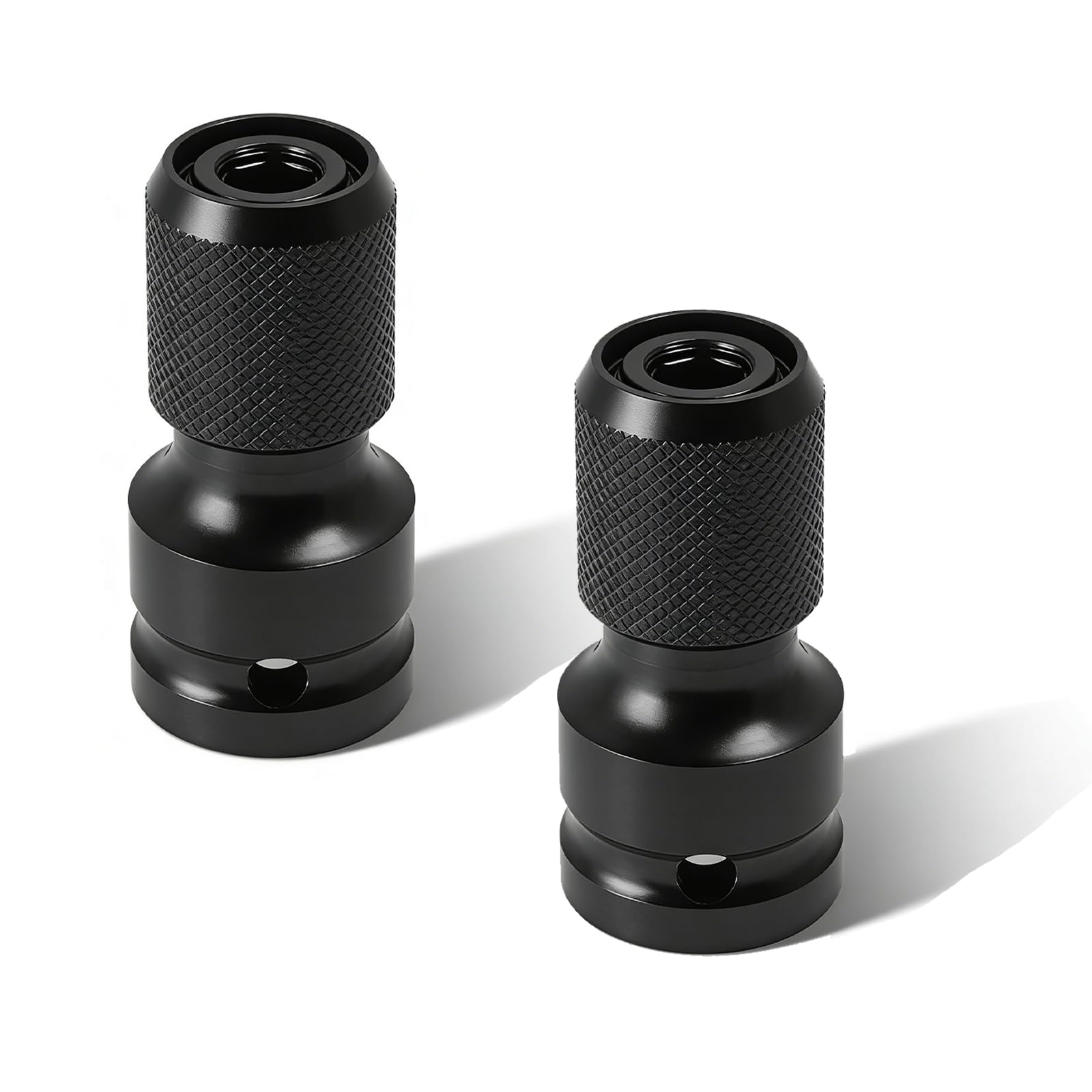 2PCS 1/2 Square Drive to 1/4 Hex Shank Socket Adapter Quick Release Chuck,Impact Driver Socket Adapter,Converter for Impact Ratchet Wrench and Screwdriver Bit Holding Socket