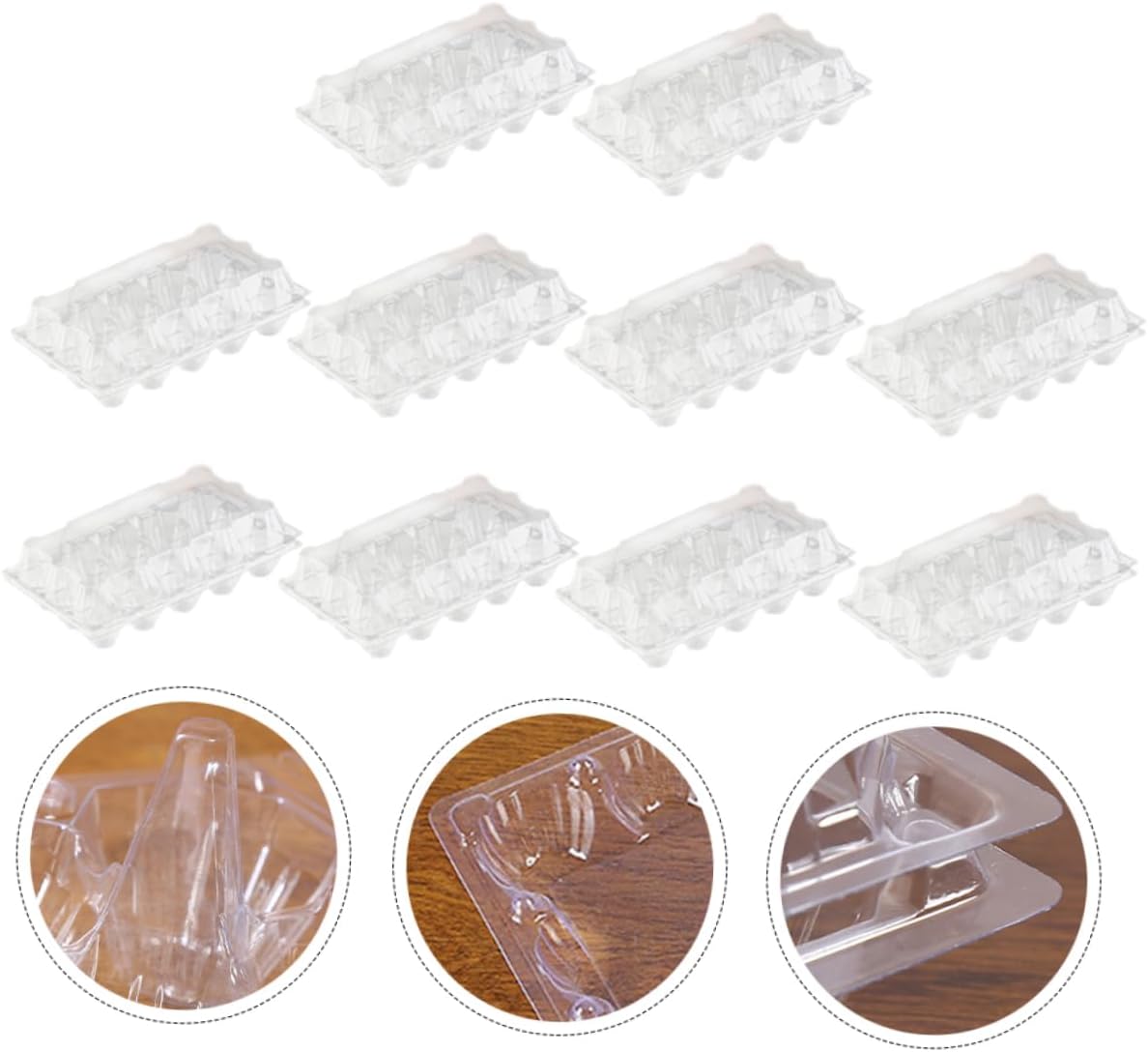 Angoily 20pcs Egg Tray Egg Dispenser Drawer Tray Refrigerator Egg Plastic Food Containers Egg Storage Plates Chicken Egg Cartons Eggs Storage Trays Plastic Pallet Desktop Plastic Pet Pulp