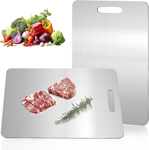 Tabla de corte de titanio Katuchef, 2026 nueva tabla de corte 100% pura de titanio para cocina, tabla de corte pro titanio no tóxica duradera de