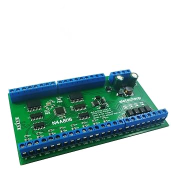 16DO 4DI 8AI PLC IO Module with Modbus RTU 4-20MA/0-10V Voltage Collector Module PLC Analog Input NPN/PNP Photoelectric Isolation for Industrial Automation Home 4AI-4VI only Board