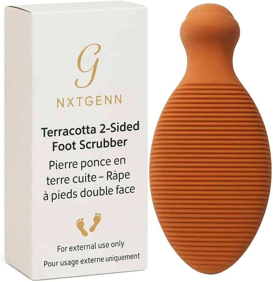 Pumice Stone for Feet – Natural Terra Cotta Foot Scrubber & Callus Remover – Dual-Sided, Ergonomic, Long-Lasting & Easy to Use – Shower & Pedicure Tool Piedra pmez para pies