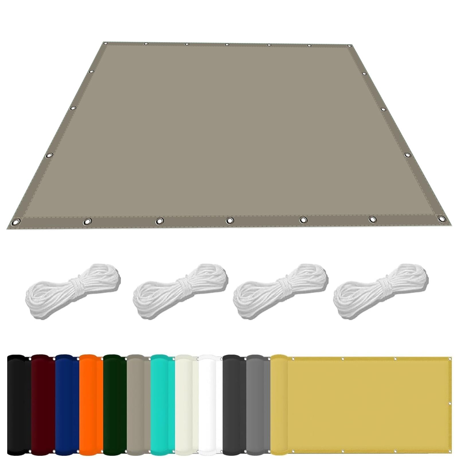 Kwadratowy żagiel przeciwsłoneczny 2 x 3.2 m Wodoodporny Parasol ogrodowy Z bezpłatną liną Blok UV odporny na warunki Parasolka przeciwsłoneczna do trawnika, Khaki