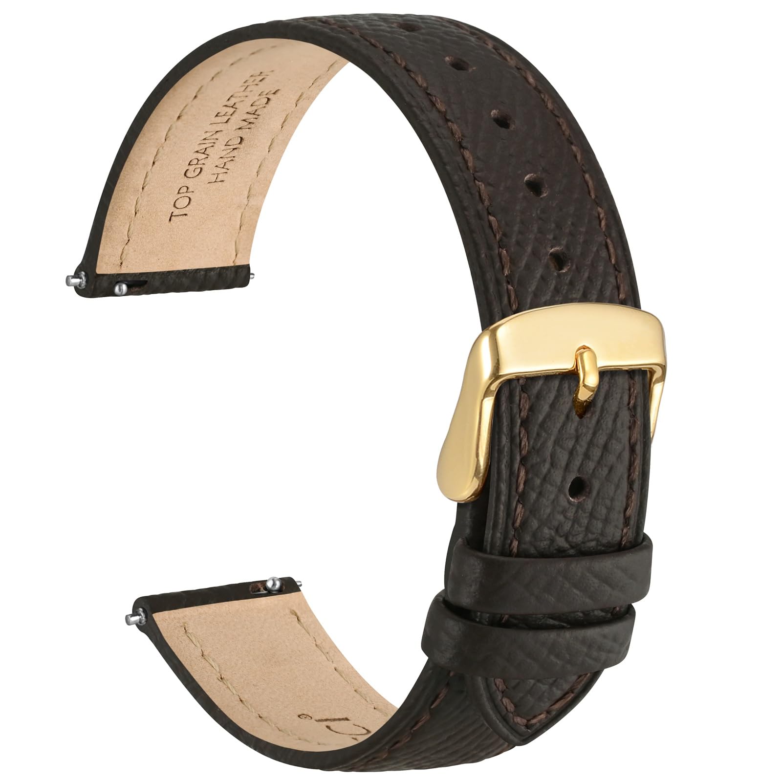 WOCCI Grace Watch Strap, Top Grain Leather, Quick Release Replacement Bands, Stainless Steel Buckle, Band Width 12mm 14mm 16mm 18mm 20mm — view 31