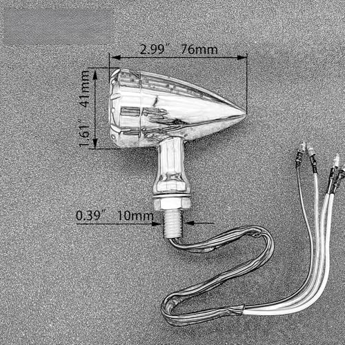 Clignotant LED moto noir chrome 10mm pour custom chopper cruiser