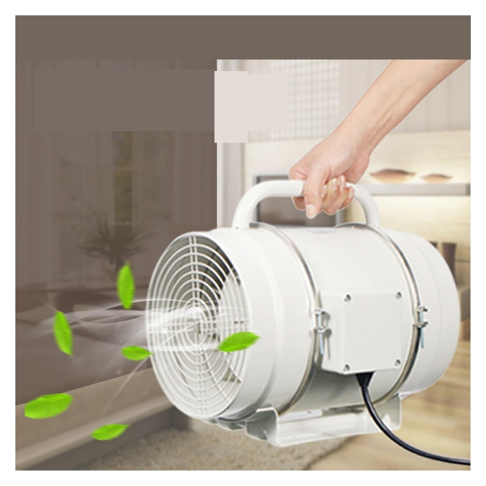 Ventilador de Extracción, Ventilador De Conducto En Línea De 8 Pulgadas Y 200mm, Extractor De Flujo Mixto Portátil Con Mango, Extractor De Aire, Ventilador De Escape para baño, baño, cocina, invernade