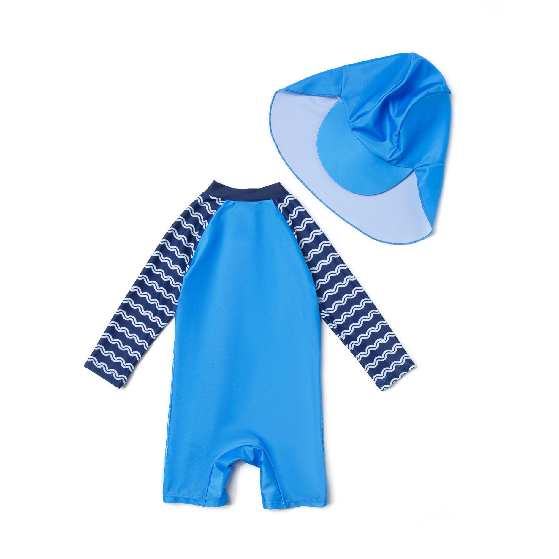 BONVERANO Costume da bagno riciclato per bambini, con chiusura lampo continua, protezione UV 50+