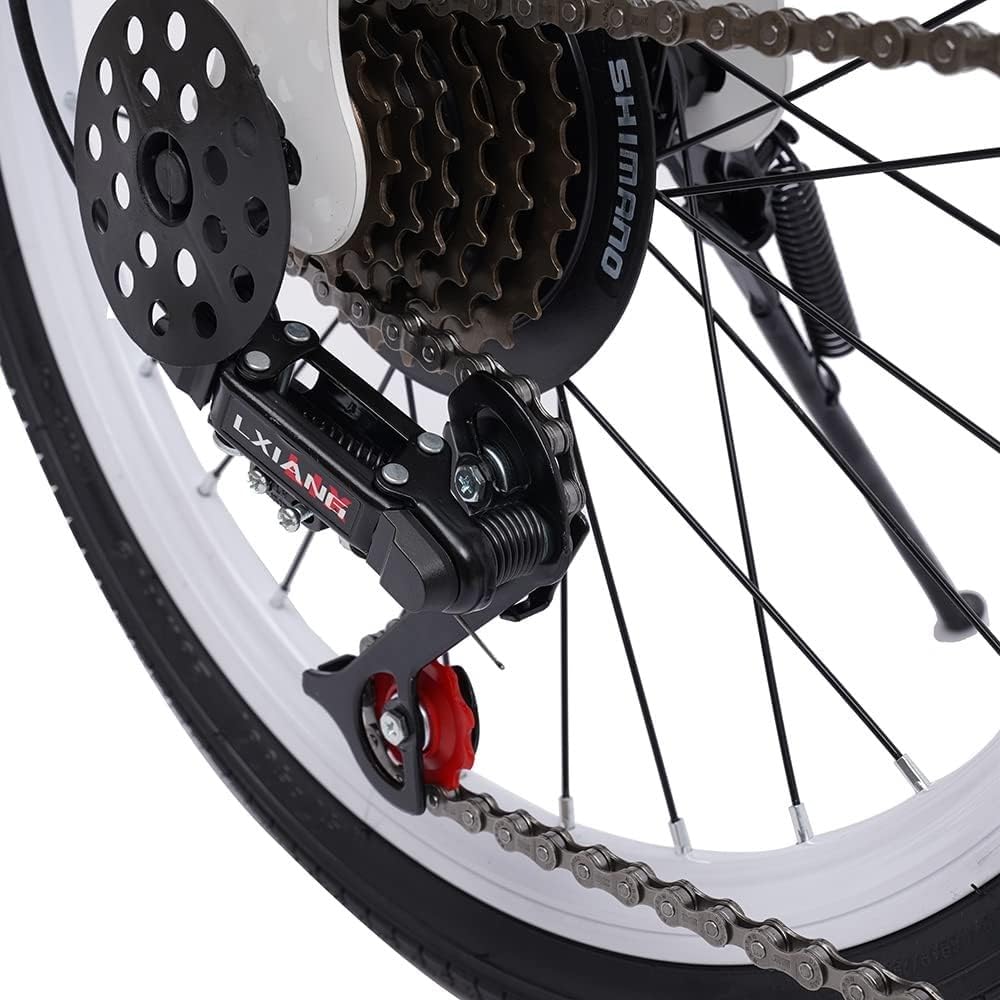 Vélo Vélo Pliant Adulte, Levier de Vitesses 7 Vitesses Vélo Pliant léger en Acier au Carbone Vélo Pliant de Ville Vélo Portable léger pour Femmes et Hommes A, 20 Pouces