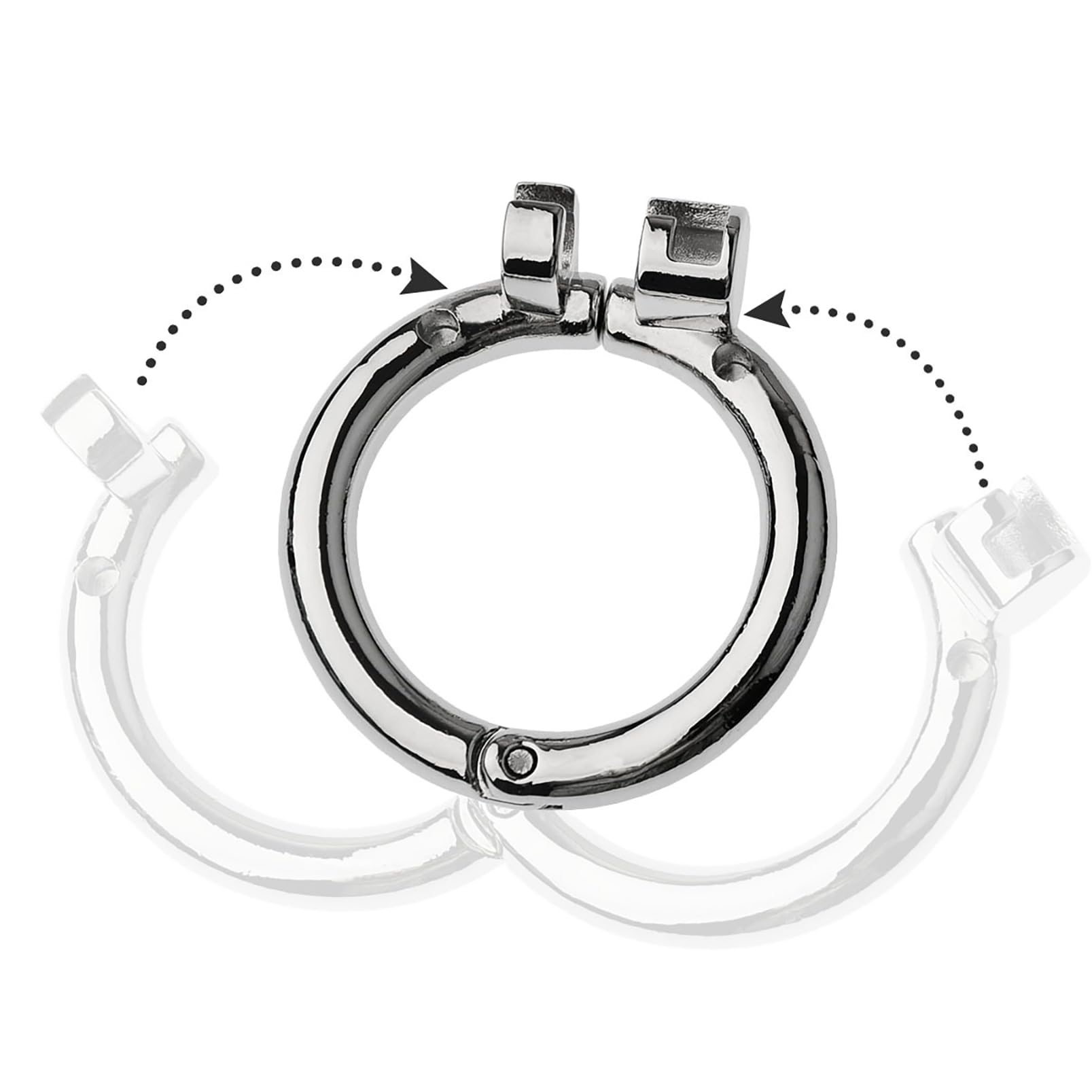 Cage à pénis en acier inoxydable Sissy - Design réaliste, cage de chasteté respirante et sûre pour hommes avec anneau pénien et clé, 45 mm (B)