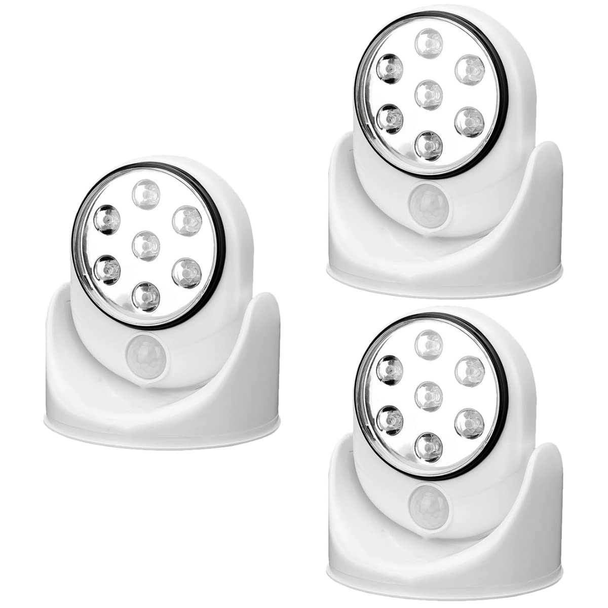 Lampka nocna z ruchem Kinkiety LED 3 szt. Obrót o 180 stopni Światło Led Czujnik ruchu PIR Światło na korytarz Lampa ogrodowa Sypialnia Lampka nocna dla domu Bez baterii Lampka nocna Led/1230