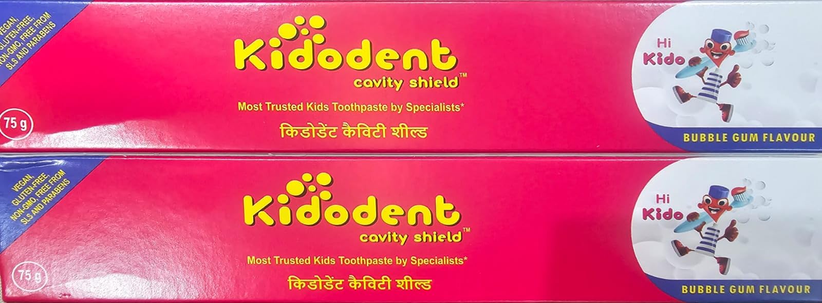 Kidodent Bubble Fruit Toothpaste Pack of Two with One Free Mini Toothpaste (New Packing)-image-25