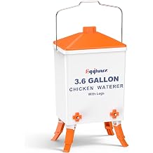 Eggluuz 3.6 Gallons Chicken Waterer Bucket with Water Nipples, Adjustable Legs and Anti-Roost Cone