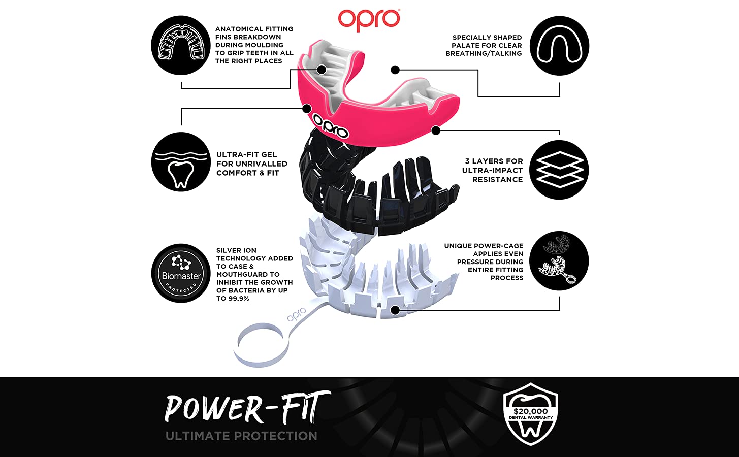 OPRO Unisex Jugend Power-Fit Sport-Mundschutz