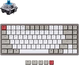 Keychron K2 75% Layout Hot-swappable Bluetooth Wireless Mechanical Keyboard for Mac Windows, Multitasking Type-C Wired 84-Key Computer Keyboard with Keychron Mechanical Blue Switch Aluminum Frame