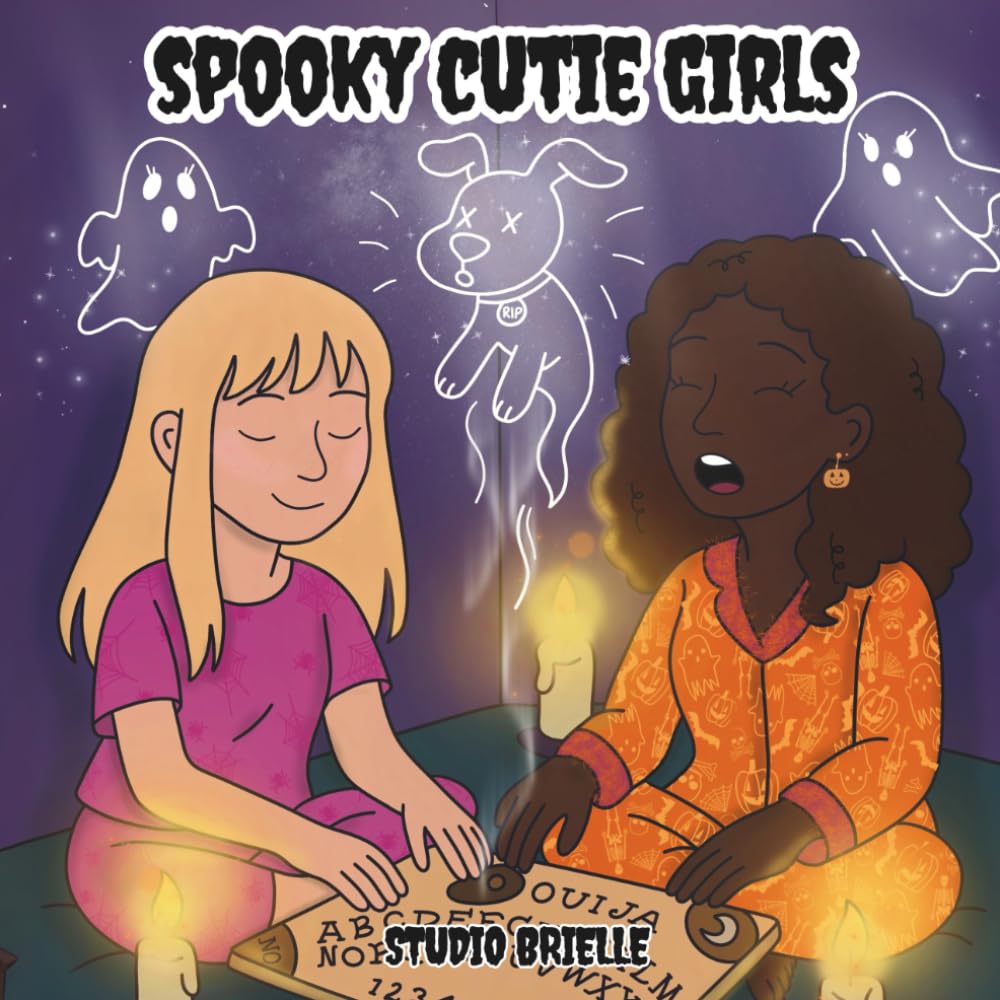 Spooky Cutie Girls: Cozy and Creepy Halloween Colouring Book for Adults and Teens with Witches, Ghosts, Fae and Fall Scenes