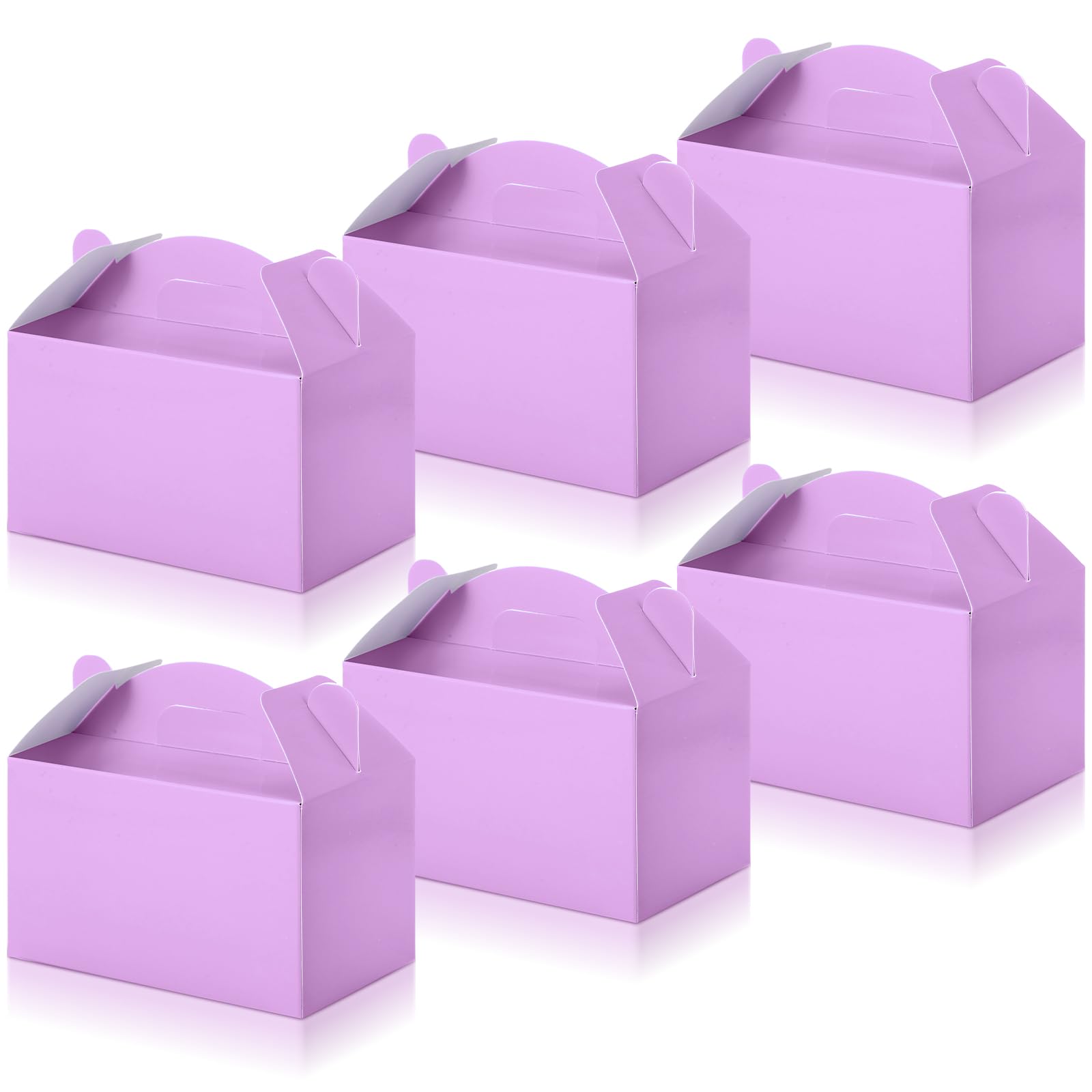 36 Pcs Party Favor Treat Boxes, Goodie Candy Gable Paper Gift Boxes with Handles for Birthday Wedding Shower Christmas Party Supplies, 6 x 3.5 x 3.5