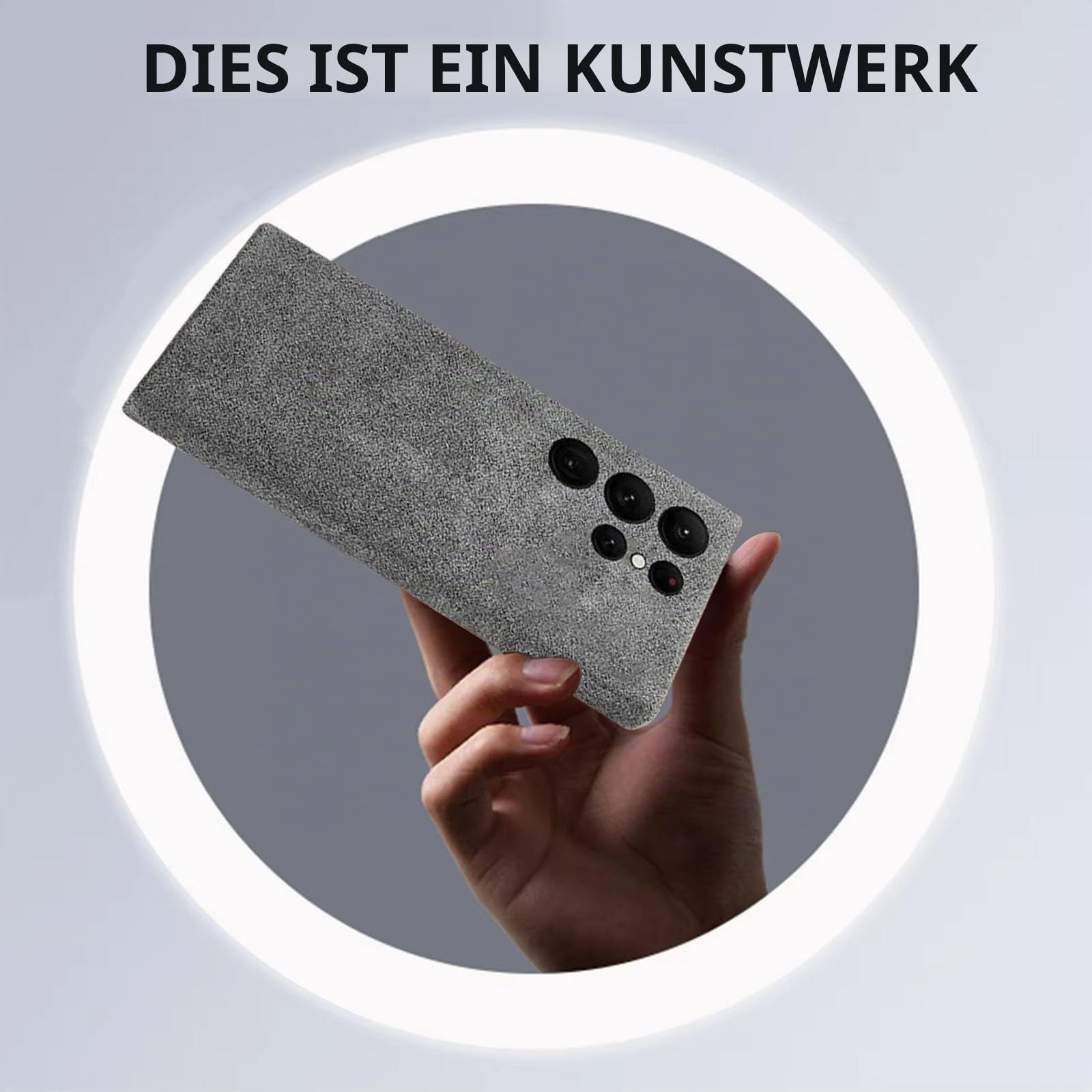 Alcantara Wildleder-Hülle für Samsung Galaxy S25 Ultra/S25 Plus/S25, kompatibel mit MagSafe Echtes italienisches Wildleder, handgefertigt, ultradünn, rutschfest, kratzfest, Dunkelgrau, S25 Ultra