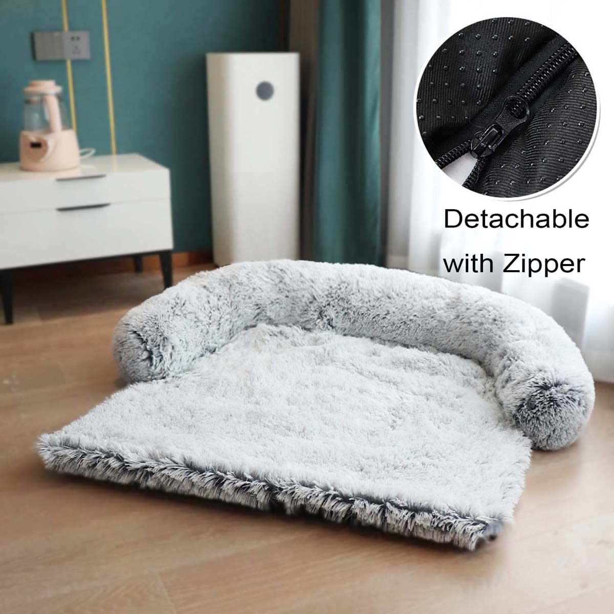 Sofá de felpa suave para perro, M L XL XXL XXXL Calmante Cama para perros, lavable para mascotas y alivio de la ansiedad, protector de muebles para perros y gatos