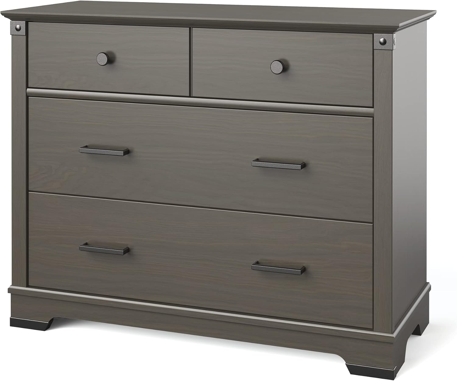 Child Craft Redmond 3-Piece Baby Nursery Set with 4-in-1 Convertible Crib, 3-Drawer Dresser, and 4-Drawer Chest, Dapper Gray : Baby
