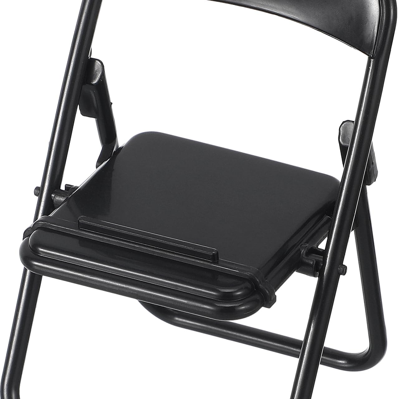 STOBOK 12Pcs Mini Folding Chair Phone Stand, Black Foldable Cell Phone Holder for Desk, Hands-Free Portable Desktop Stand Cute Decor for Smartphone & Tablet