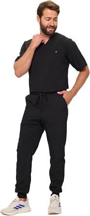 Natural Uniforms Mens Luxe Stretch Jogger Scrub Set