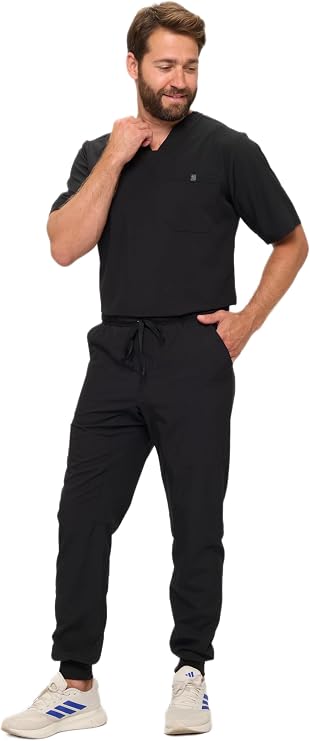 Natural Uniforms Mens Luxe Stretch Jogger Scrub Set