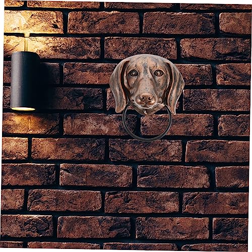 Gadpiparty aldrava de cabeça de animal Maçaneta de porta de cabeça de cachorro Decoração de parede c