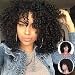 MERISIHAIR Curly Afro Wigs for Black Women Synthetic Heat Resistant Jet Black Short Curly Full Wigs for Black Women (Natural Black)