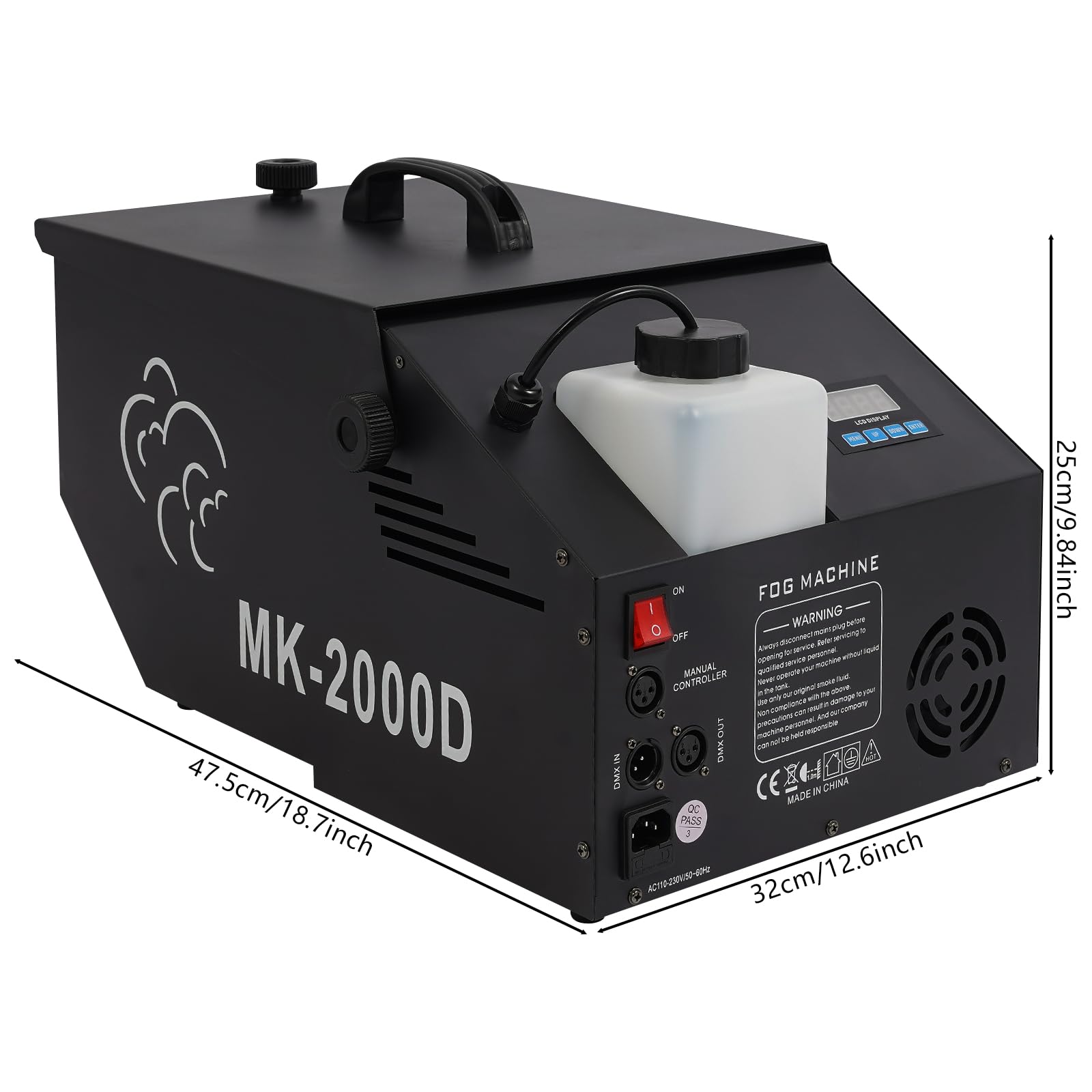 Dodoam Low-Lying Fog Machine,Wedding Stage Smoke Effect DMX Dry Ice Fogger 860-1076ft²,Fog Machine Stage Fogger 1200W with Wireless Remote,for Stage Performances, Weddings, Bars