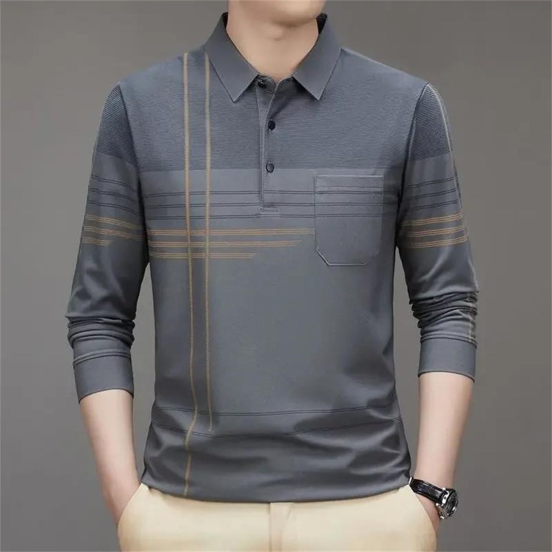 Sudadera tipo polo de manga larga para hombre, 100% algodón