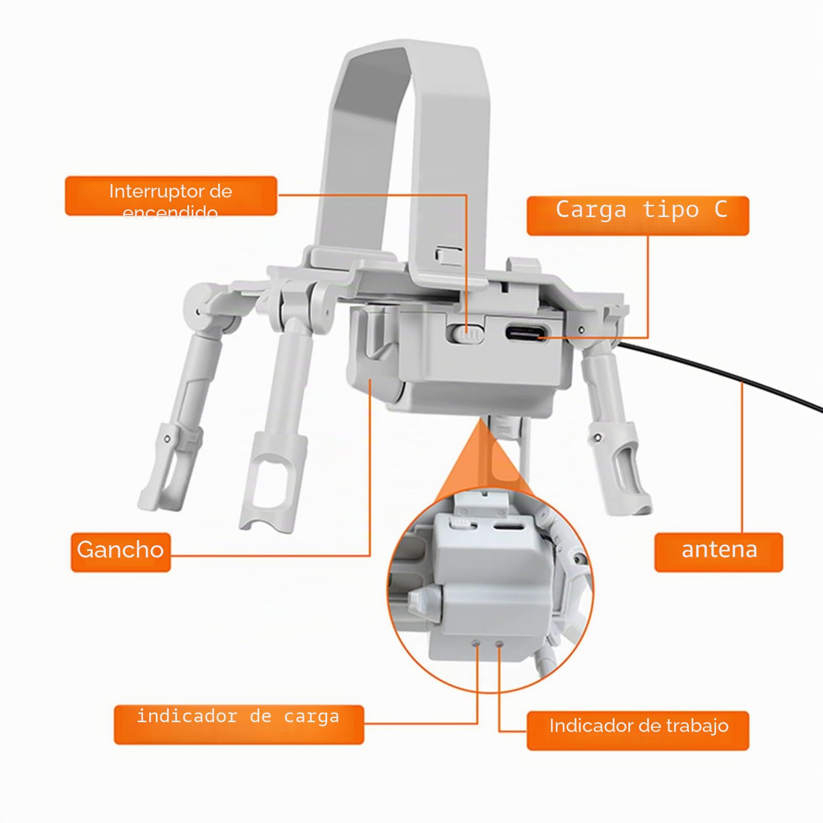 Sistema de Lanzamiento Aéreo para Drones Universal para DJI Mini 3 Pro/Mini 3 – Compatible, capacidad de carga 200 g, mando a distancia 1000 m, Gris Claro